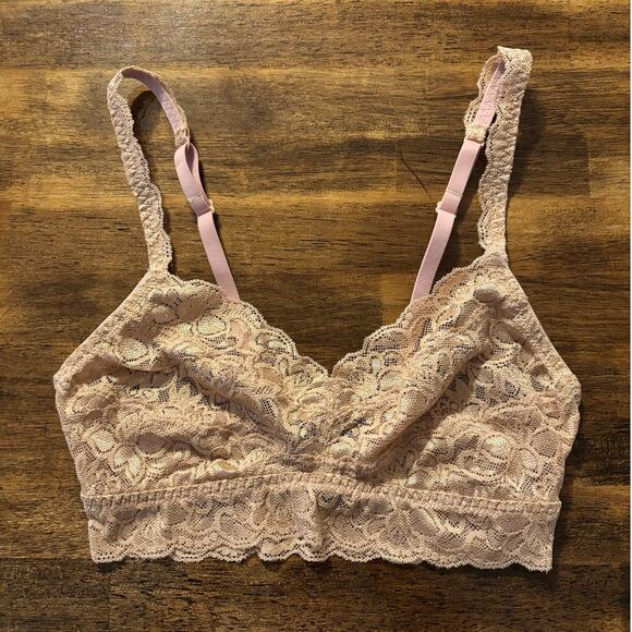 Quince Women’s XS Bralette and Cheeky Underwear Stretchy Lace Golden Clay Set - Picture 3 of 16